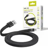 Mobile Origin Magnetic Flat Patented Original Cable USB-A to USB-C 1m - black