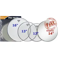 Remo Emperor Clear Complete Pack - 12 13 16" Heads w/22 P3 + Free 14 Emperor
