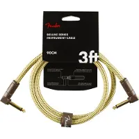 Fender Deluxe 3 Fot Lang Vinklet Instrumentkabel Tweed