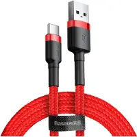 Borofone Cafule - USB-kabel - USB (hann) til 24 pin USB-C (hann) - USB 2.0 - 9 V - 3 A - 0.5 m - rød