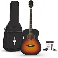 Gear4Music Student Akustisk Gitar & Tilbehørspakke fra Sunburst