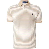 Ralph Lauren for man. 710956682506 Beige striped polo shirt (XXL), Casual, Cotton, Long sleeve