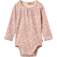 Wheat Body I/e - Liv - Magenta Heart Blomster - - 2 år (92) - Langermet Body