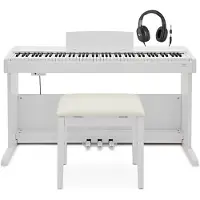 Gear4Music VISIONKEY-500 Digitalpiano Benkpakke fra Hvit