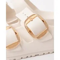 Birkenstock for woman. 1029651 Arizona Big Buckle EVA Sandals (Narrow Fit) white (39), Flat, Beachwear