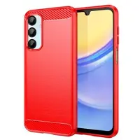 Mtp Products Samsung Galaxy A16 Børstet TPU Deksel - Karbonfiber - Rød