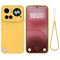 Mtp Products Nothing Phone (4a) Pro Flytende silikon-deksel med håndstropp - Gul