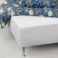 Borg Stretchlaken 140x200 cm - 100% økologisk bomull - Hvit GOTS-sertifisert jersey laken - Formsydd laken til madrass