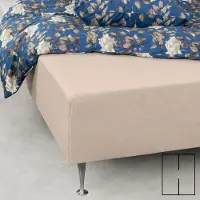 Nordstrand Splitlaken - H-splitt - 160x200 cm - Sandfarget - 100% bomullsjersey - Stretchlaken til elevationsseng