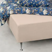 Nordstrand Stretchlaken 90x200 cm - Sandfarget jerseylaken - 100% bomull - Formsydd laken til madrass