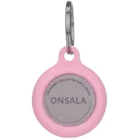 Onsala Collection Airtag Holder Silicone Pink with Keyring