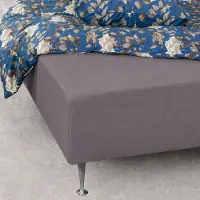Nordstrand Stretchlaken 200x200 cm - Antrasittgrå - 100% bomull jersey laken - Fasonglaken til stor dobbeltseng