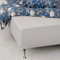 Borg Stretchlaken 90x200 cm - 100% økologisk bomull - Grå GOTS-sertifisert jerseylaken - Formsydd laken til madrass