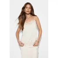 Gina Tricot  - Lace satin singlet - Singleter - Hvit - 40 - Dame