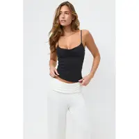 Gina Tricot  - Soft yoga ruched singlet - Singleter - Svart - XS - Dame