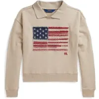 Ralph Lauren for girl. 313B19952001 Beige Flag Sweatshirt ((L) 10/11años= 144/154cm), Casual, Cotton, Long sleeve, children's fashion