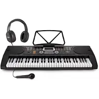Gear4Music MK-2000 Bærbart Keyboard med 61 Taster fra - Nybegynnerpakke