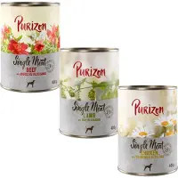 Purizon Single Meat 6 x 400 g - Blandet pakke: kylling, okse, lam