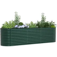 vidaXL Hevet bed grønn 320 x 80 x 81 cm Stål