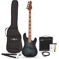 Gear4Music LA Select Bass Guitar + Forsterkerpakke Denim Burst