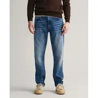 Gant for man. 1000260 Blue Slim Fit Jeans (32/32), Casual, Cotton, Denim