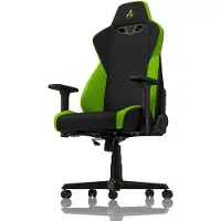 Noblechairs Nitro Concepts S300 - Stol - armlener - T-formet - svingbar - nylon, polyuretan, tekstil, stål, kaldskum - svart, atomgrønn