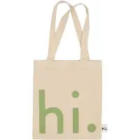 Design Letters Shopper - Liten - Høy - Naturlig/Grønn - - OneSize - Veske