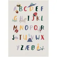 Sebra Plakat - 50x70 - Alfabet AZ (DA) - Pixie/Dragon - - OneSize - Plakat