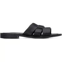 Carmela for woman. 16305904-NEGRO Leather Sandals 163059 black (38), Flat, None, Casual