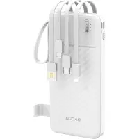 Dudao K11 Pro 20000mAh Powerbank med innebygde USB-kabler - Hvit