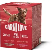 Carnilove Dog i paté poser 4 x 300 g - Kalkun-miks (4 varianter)
