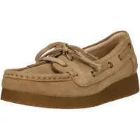 Clarks for woman. 26186339 Polden Moc suede loafers brown (39), Flat, Laces, Casual