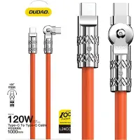Dudao L24CC USB-C to USB-C Angled cable 120W 1m rotation 180° orange