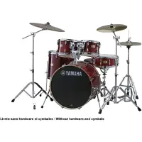 Yamaha Stage Custom Birch 22 5 stk Skjellpakke m / Bagger Cranberry Red