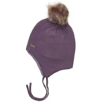 Minymo Lue - Ull/Bomull - Purple Sage m. Imitert pels - - 48 cm - Lue