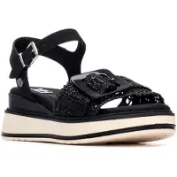 Xti for woman. 14524003-NEGRO Sandals 145240 black (41), Fabric, Flat, Buckle, Casual, Sport