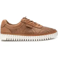 Carmela for woman. 16232704-CAMEL Leather trainers 162327 brown (38), Flat, Laces, Casual