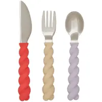 OYOY Bestikk - Silikon - 3 Deler - Mildt bestikk - Lavender/Vani - - OneSize - Bestikk