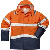 Fristads Regnjakke 4624 RS, klasse 3 Varseloransje/marineblå XL