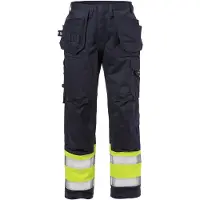 Fristads Håndverkerbukse flammehemmende 2586 FLAM, klasse 1 Varselgul/marineblå D88