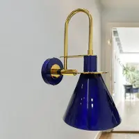 ROYALTECH Vegglampe Ramsay, marineblå/gull, høyde 35 cm, metall