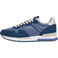 Pepe Jeans for man. PMS400037 Shoes Hailon Basic blue (45), Fabric, Flat, Laces, Casual