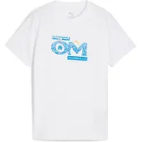 Puma Olympique de Marseille FtblCulture Tee Youth, Clothing, White/Azure, 9-10Y