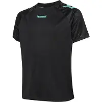 Hummel T-skjorte - hmlBlaze 2.0 - Black/Pool Blue - - 6 år (116) - T-skjorte