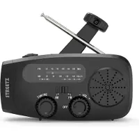 STREETZ S80 Crank Radio, solcellepanel, svart