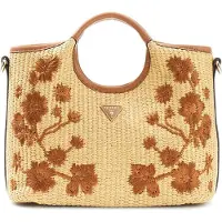 GUESS for woman. HWWF9743760 Kirsten mini satchel bag in beige (OSFA), Casual, Polypropylene