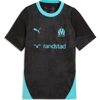 Puma Olympique de Marseille Training Jersey Youth, Clothing, Black/Aqua, 5-6Y