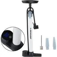 Dunlop verkstedpumpe for sykkel 174 PSI (12 Bar) med elektronisk manometer, sammenleggbar støtte