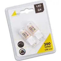 TRIO G9 LED-lampe 3000 K 300 lm, pakke med 2, dimmbar