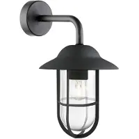 Searchlight Utendørs vegglampe Toronto, svart IP44, stål, glass, E27